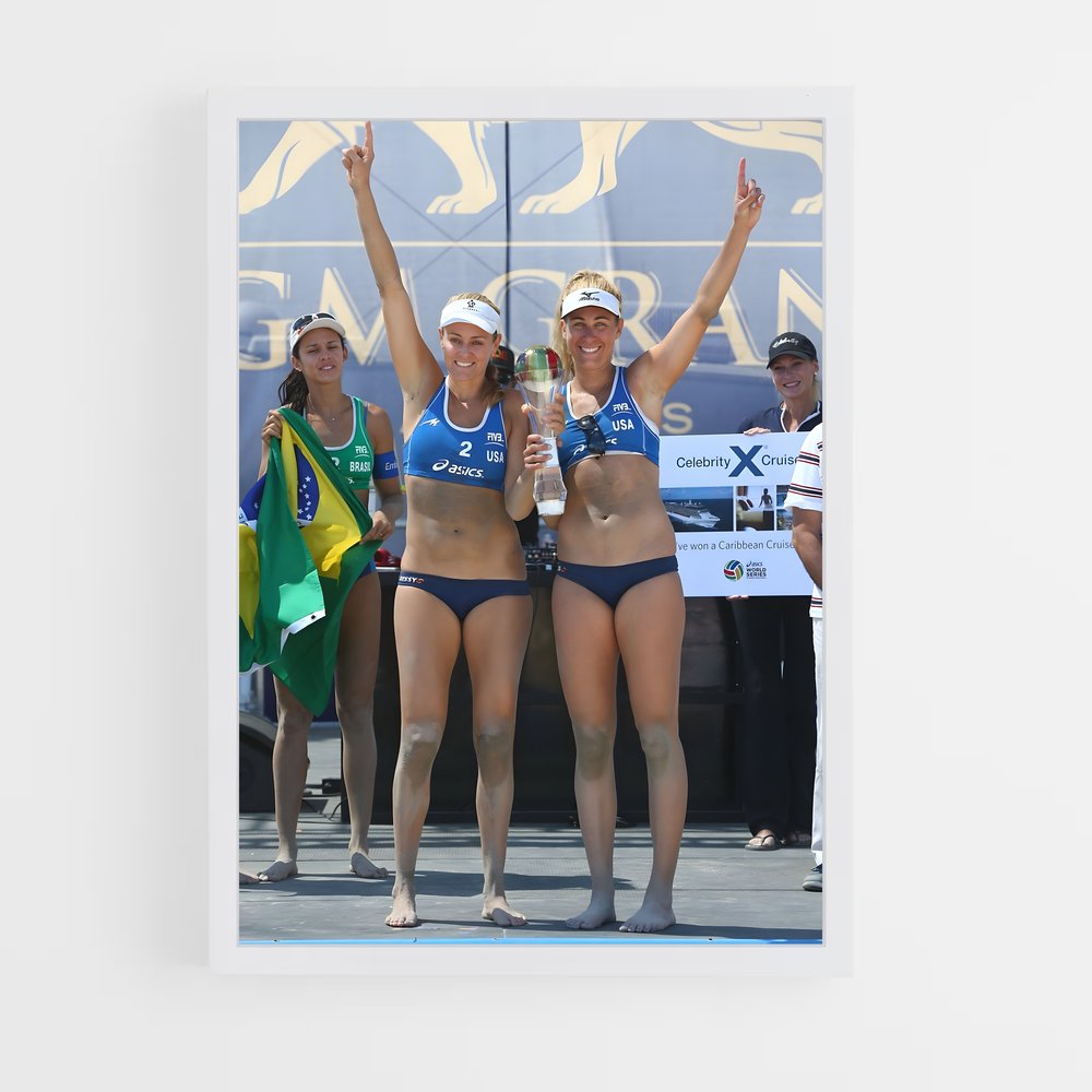 Poster Beach Queens – affiche Beach-volley (vue 3)
